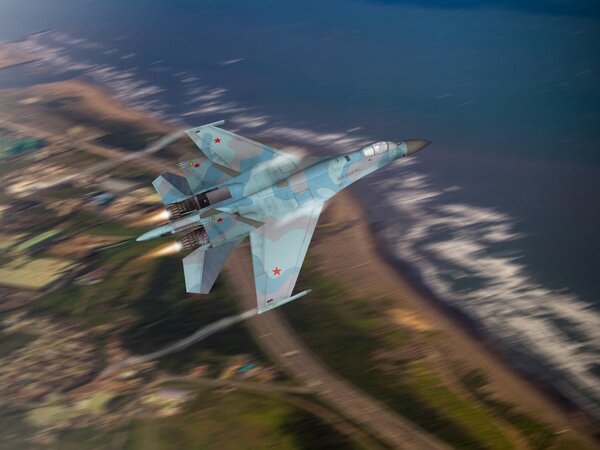 Российский Су-27 сделал «бочку» вокруг американского самолета-разведчика